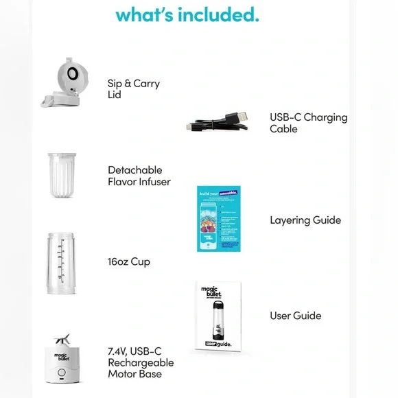 Magic Bullet Portable Blender NEW White USB Rechargeable - Picture 7 of 8